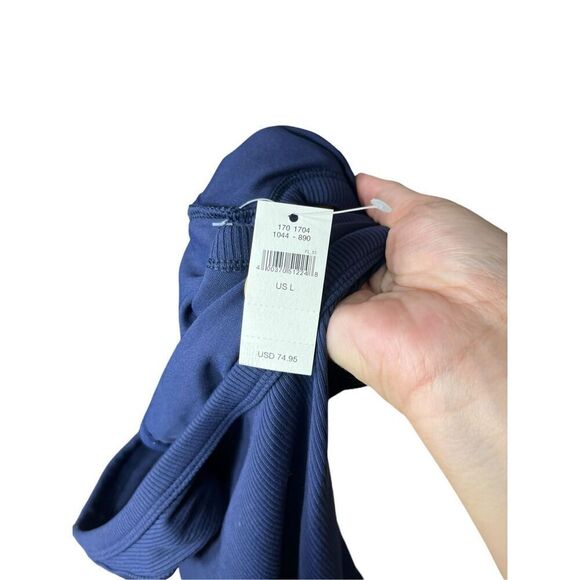 OFFLINE by Aerie Ribbed Cut Out Romper Dress Athletic Blue Womens Size Large NWT - Picture 8 of 13